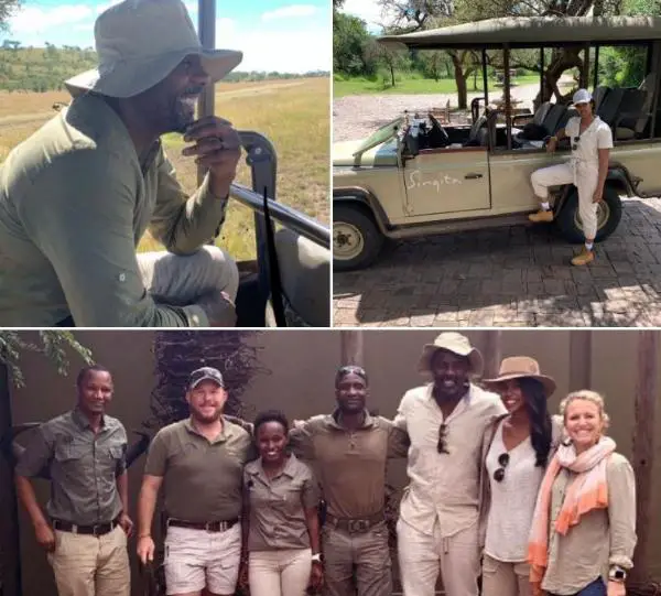Idris Elba and his wife Sabrina sampling the beauty of Serengeti