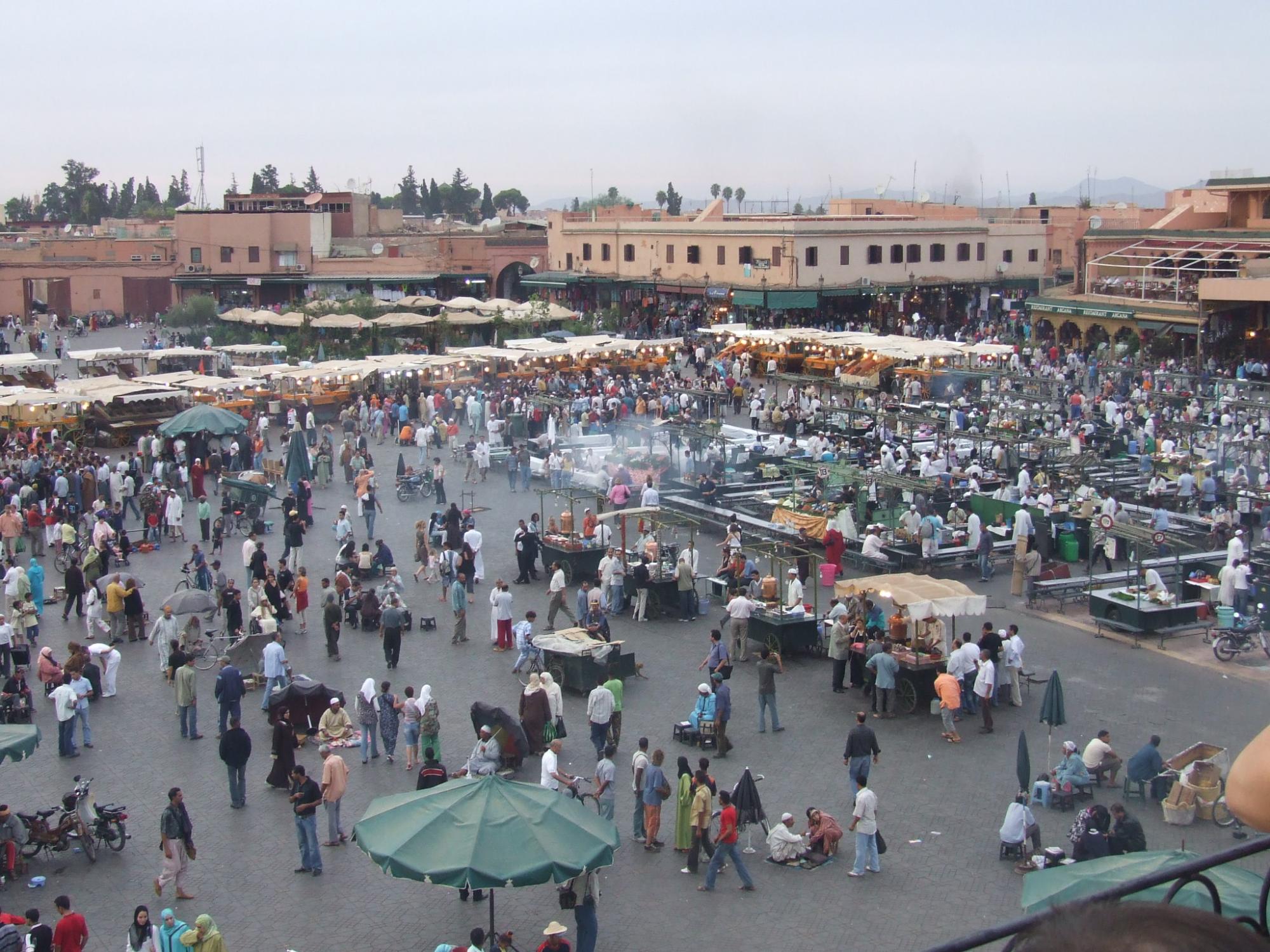 Marrakech’s Jemaa el-Fnaa market square home to snake charmers, fortune tellers