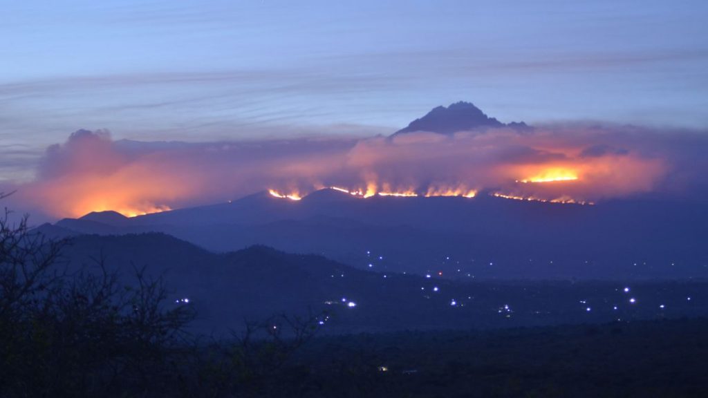 Hundreds help to contain fire on slopes of Mount Kilimanjaro