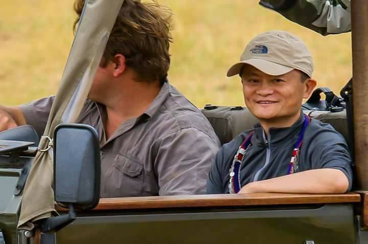 Jack Ma touring the Kenyan wild