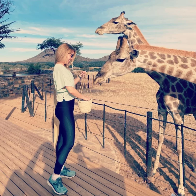 namibia feeding giraffes voigtland guesthouse